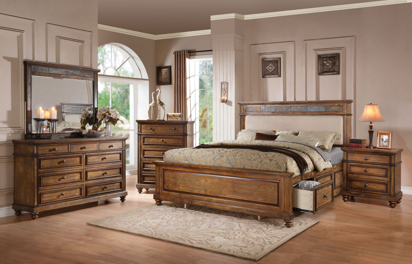 bedroom suite furniture consisting of a wardrobe bedside