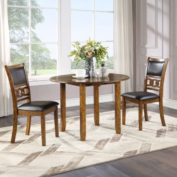 Gia 3pc 42″ Drop Leaf Dining Table Set