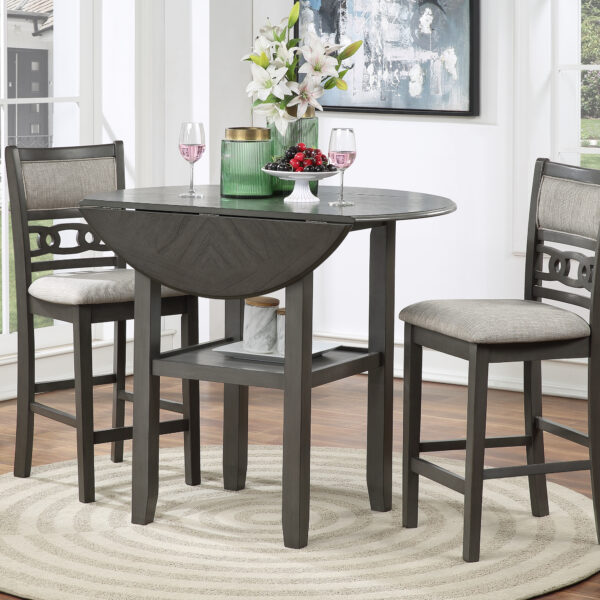 Gia 3pc 42" Drop Leaf Counter Height Table Set