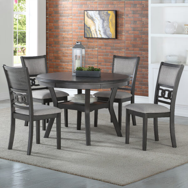Gia 5pc 47″ Round Dining Table Set