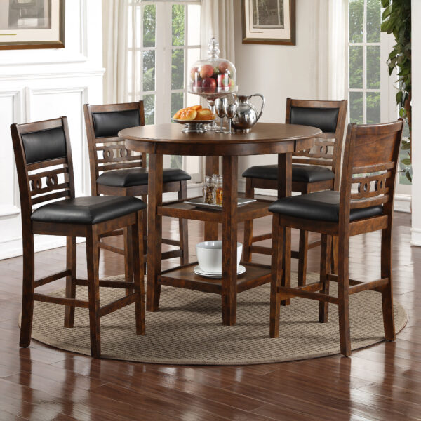 Gia 5pc 42" Round Counter Height Table Set