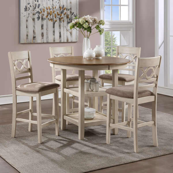 Cori 5pc Round Counter Height Table Set